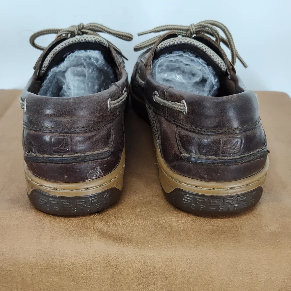 Sperry Mens Brown Leather Surveyor Boat Shoes Size 11M